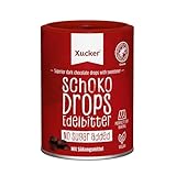 Xucker Schoko-Drops Edelbitter mit Xylit - Schokolade Zuckerersatz -Vegane Schokodrops -Zuckerreduzierte Süßigkeiten zum Backen (min. 75% Kakaoanteil / 200g) | 200 g (1er Pack)