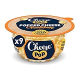 Cheesepop Popped Cheese Snack (Cheddar, 9x Becher 65g) - 100% Käse …Überraschend Knusprig! Clean Label - Natürliches Produkt - Vegetarisch - keine Kohlenhydrate - Keto - Proteinreich - Glutenfrei