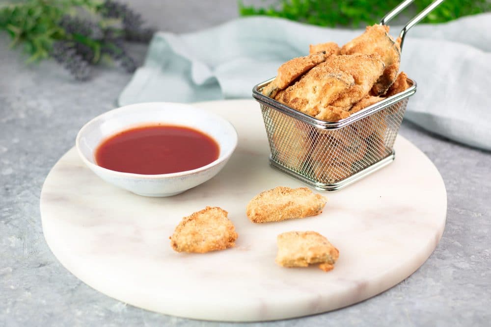 Die Auberginen-Nuggets sind Low Carb, glutenfrei und zuckerfrei.