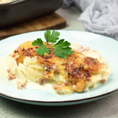 Falsches Kartoffelgratin: Kohlrabi-Auflauf