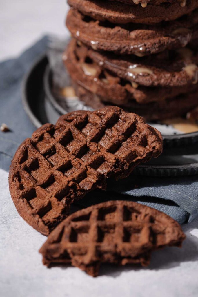 Low Carb Schokowaffeln Nahaufnahme