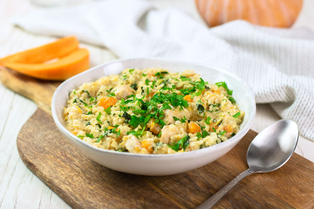 Leckeres Kürbis-Risotto aus Blumenkohlreis