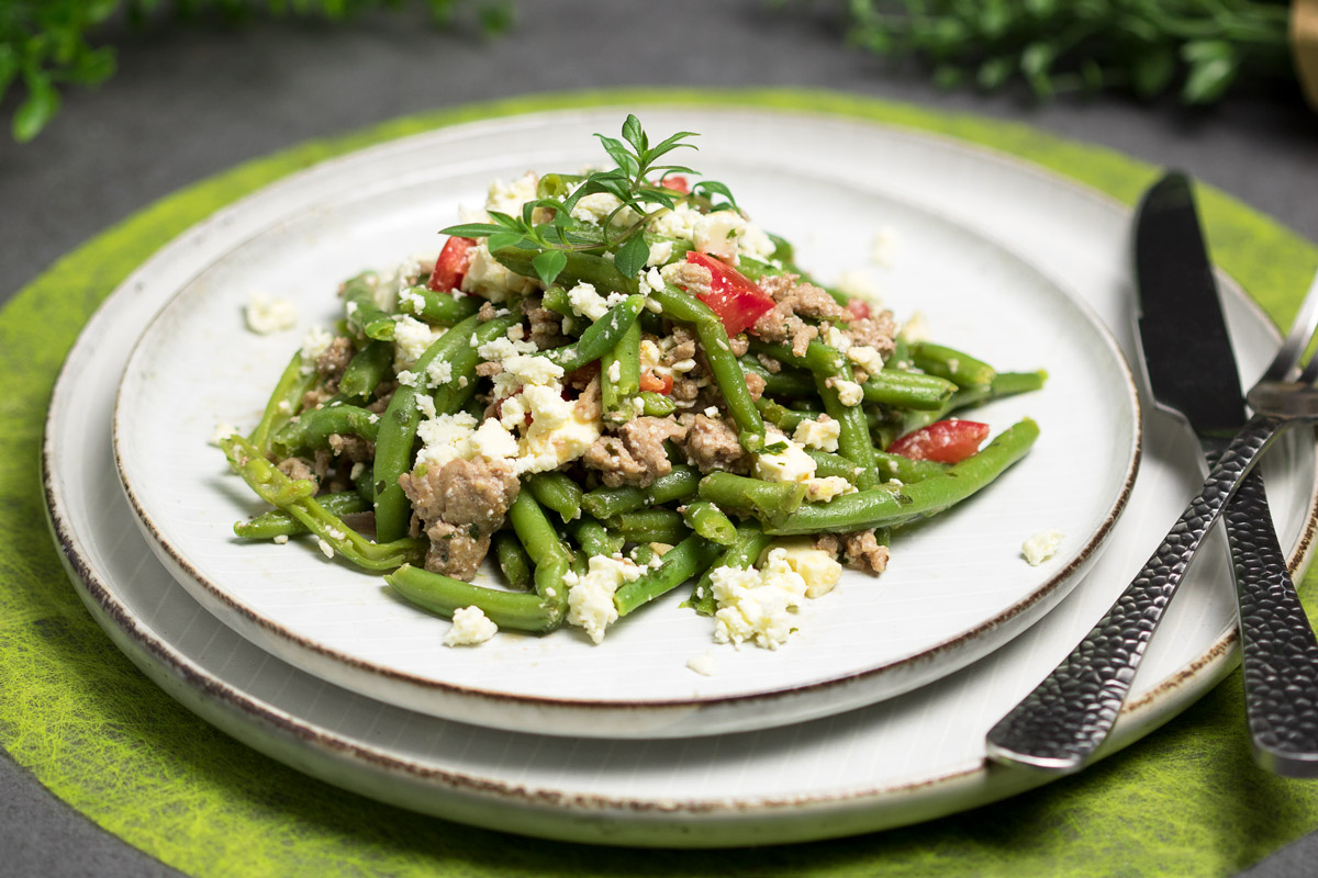 Grüne-Bohnen-Salat – Deftiges Low Carb Gericht für den Sommer!