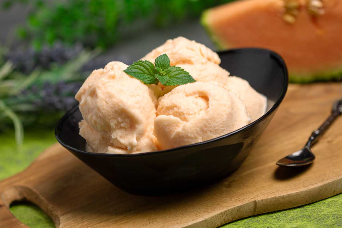 Cantaloupe-Melonen-Eis | Ein exotisches und leckeres Eis!