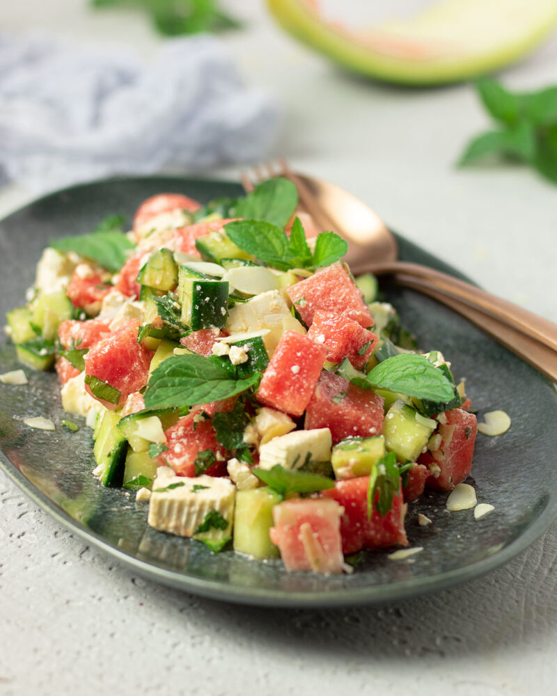 Gurken-Melonen-Salat | Erfrischend frisch für den Sommer!