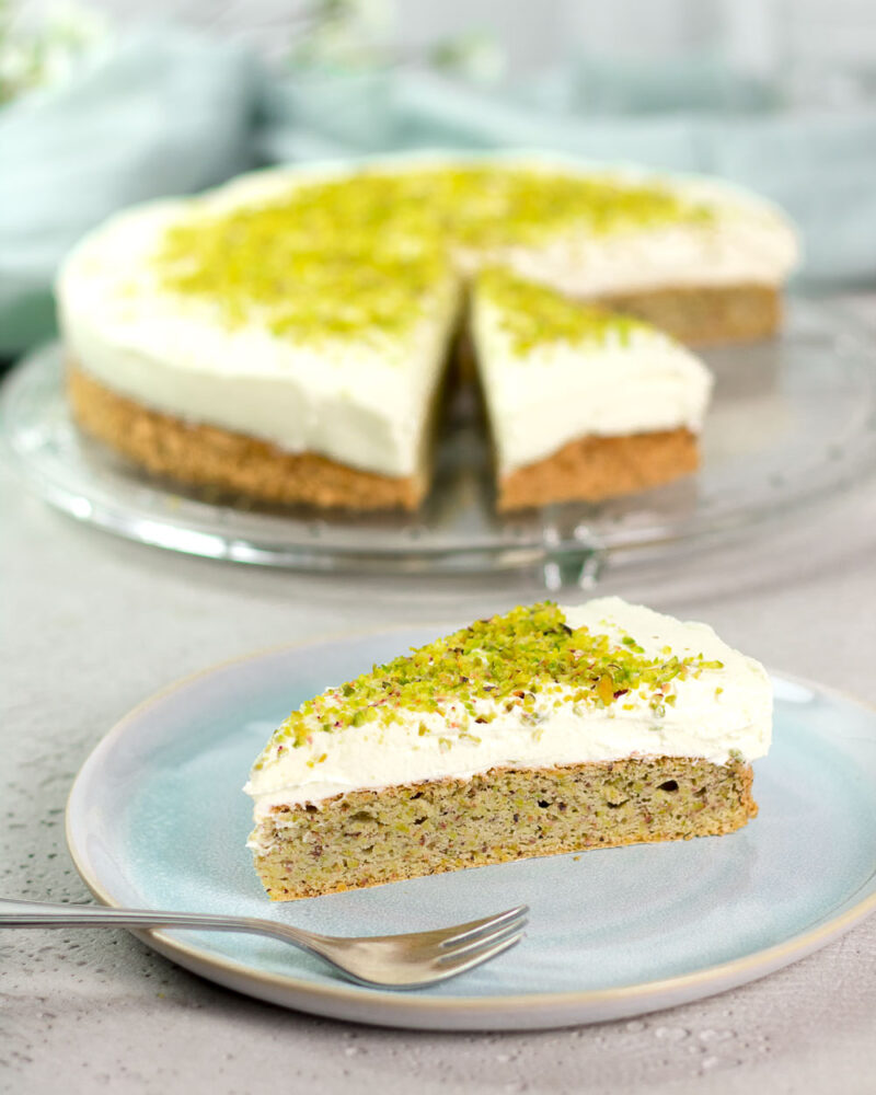 Pistazien-Käsesahnetorte ohne Kohlenhydrate