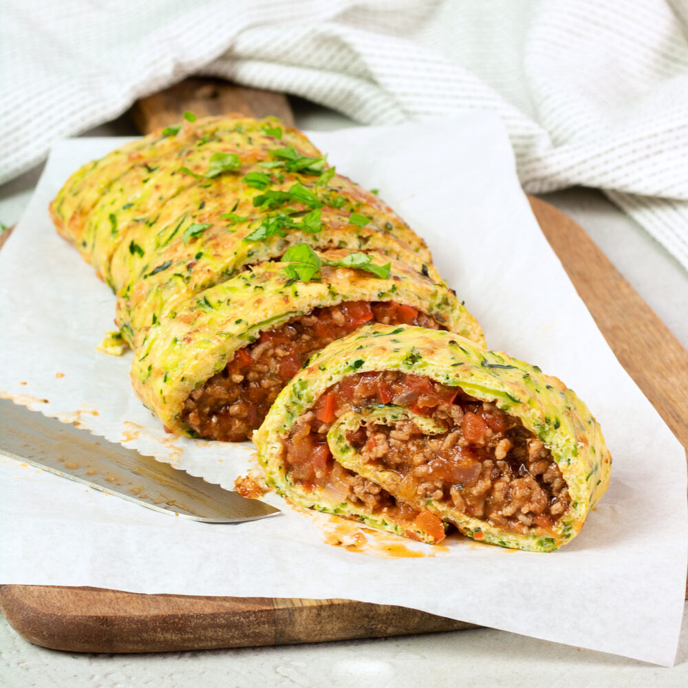 Zucchini-Bollo-Rolle – Gesunde Rolle mit Bolognese