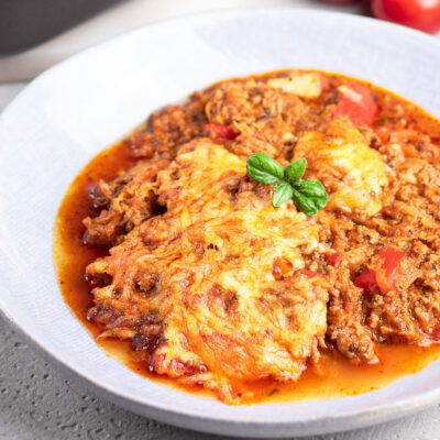 Toller Bolognese-Auflauf, Low Carb