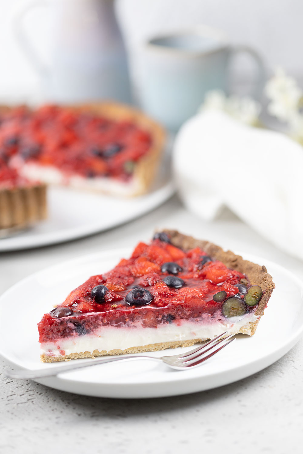 Beeren-Tarte ohne Zucker und ohne Mehl.