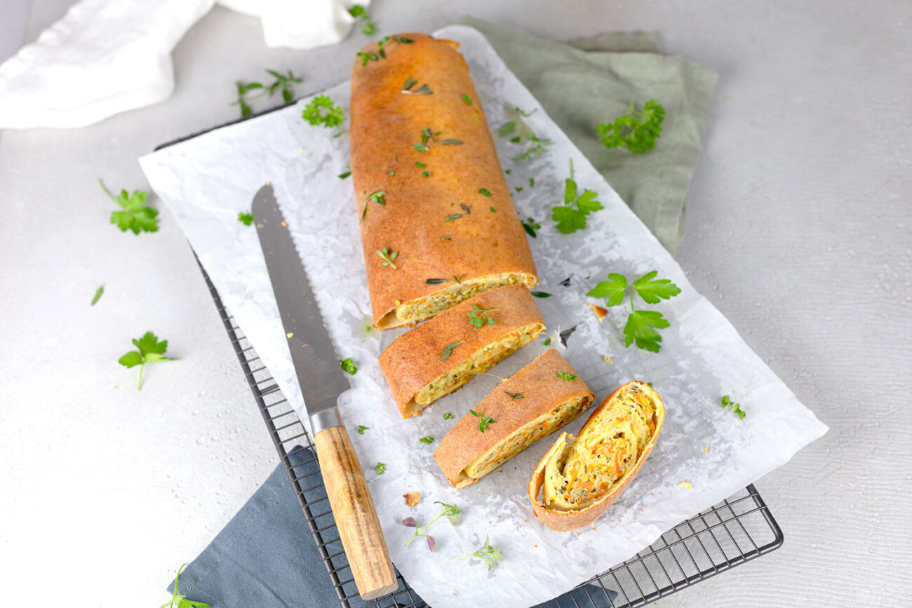 Gemüsestrudel mit wenig Kohlenhydraten