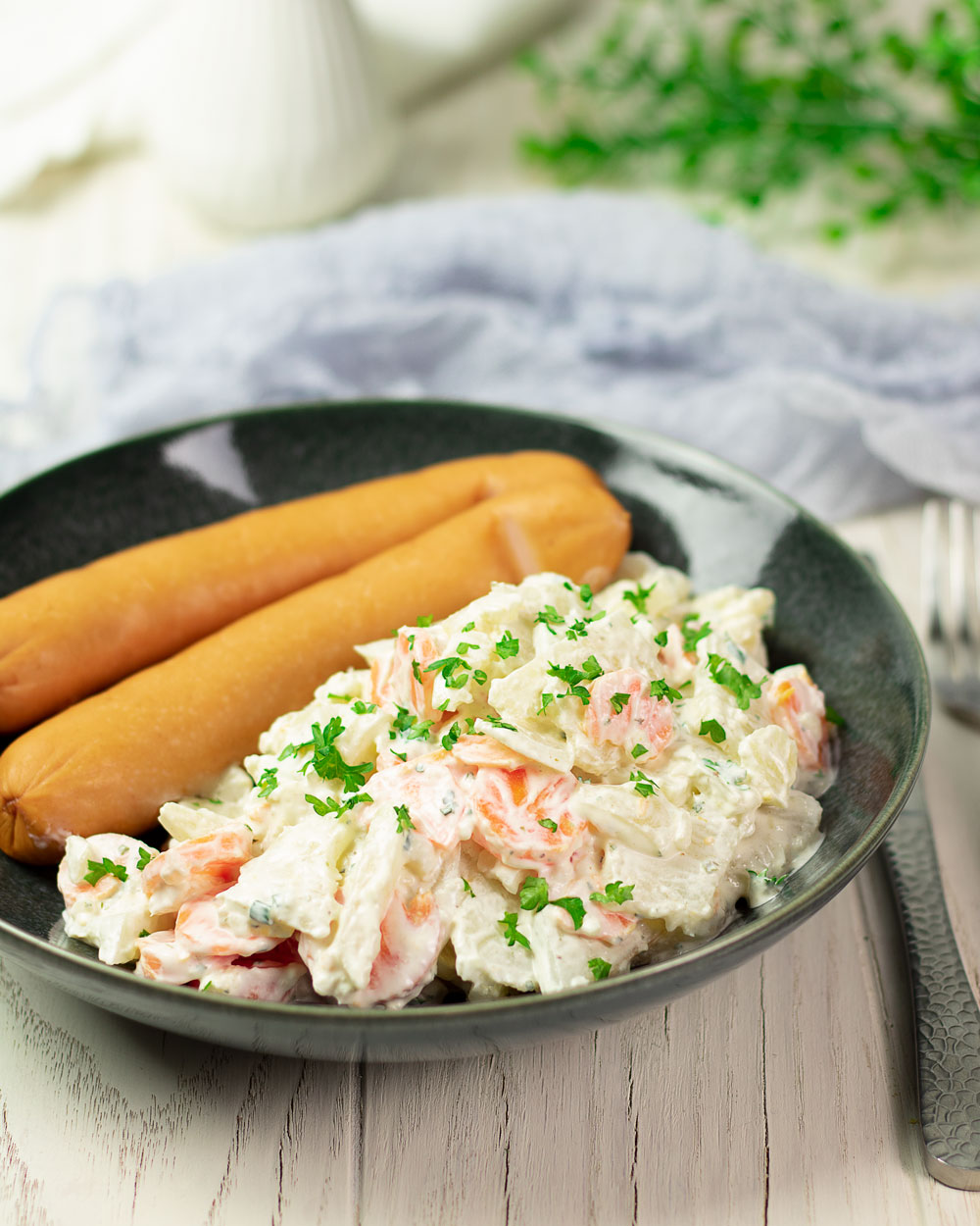 Kohlrabi-Karotten-Salat mit Mayo-Joghurt-Soße | Low Carb und Glutenfrei