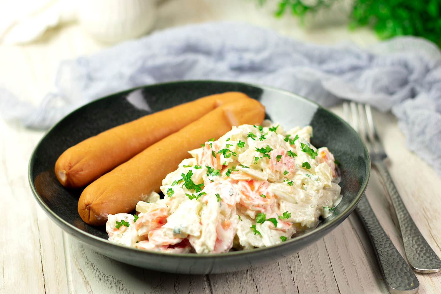 Keto Kohlrabi-Kartoffelsalat