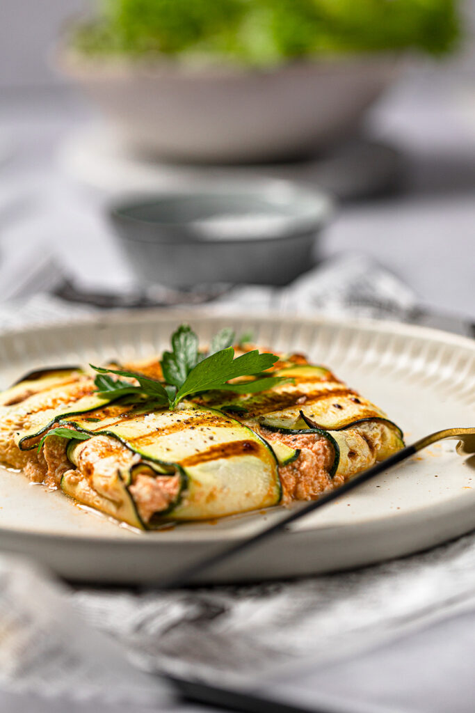 Vegetarische Zucchini-Taschen