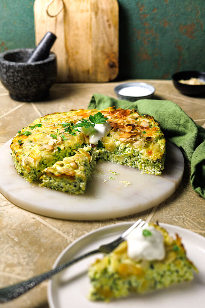 Köstlicher Low Carb Zucchini-Ricottakuchen ohne Boden