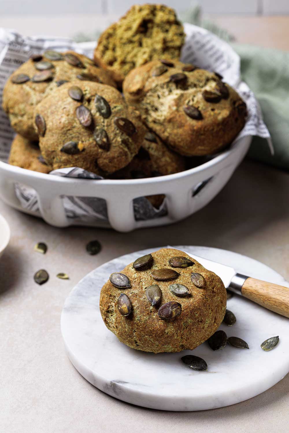 Low Carb Kürbiskernbrötchen ohne Ei & ohne Mehl Low Carb Kürbiskernbrötchen ohne Ei & ohne Mehl