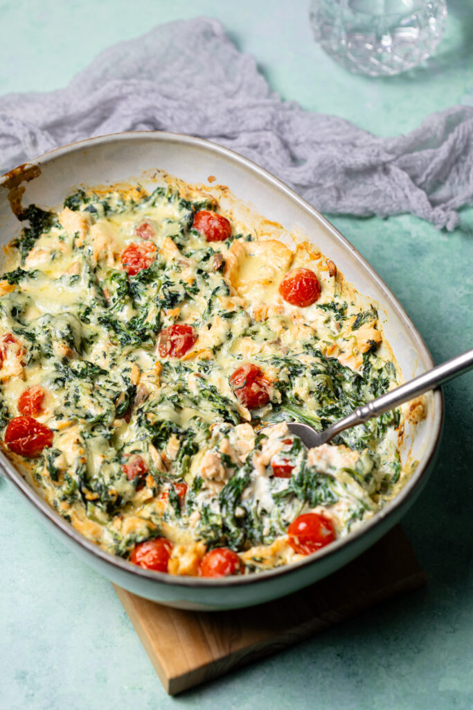 Keto Ricotta-Lachs-Auflauf