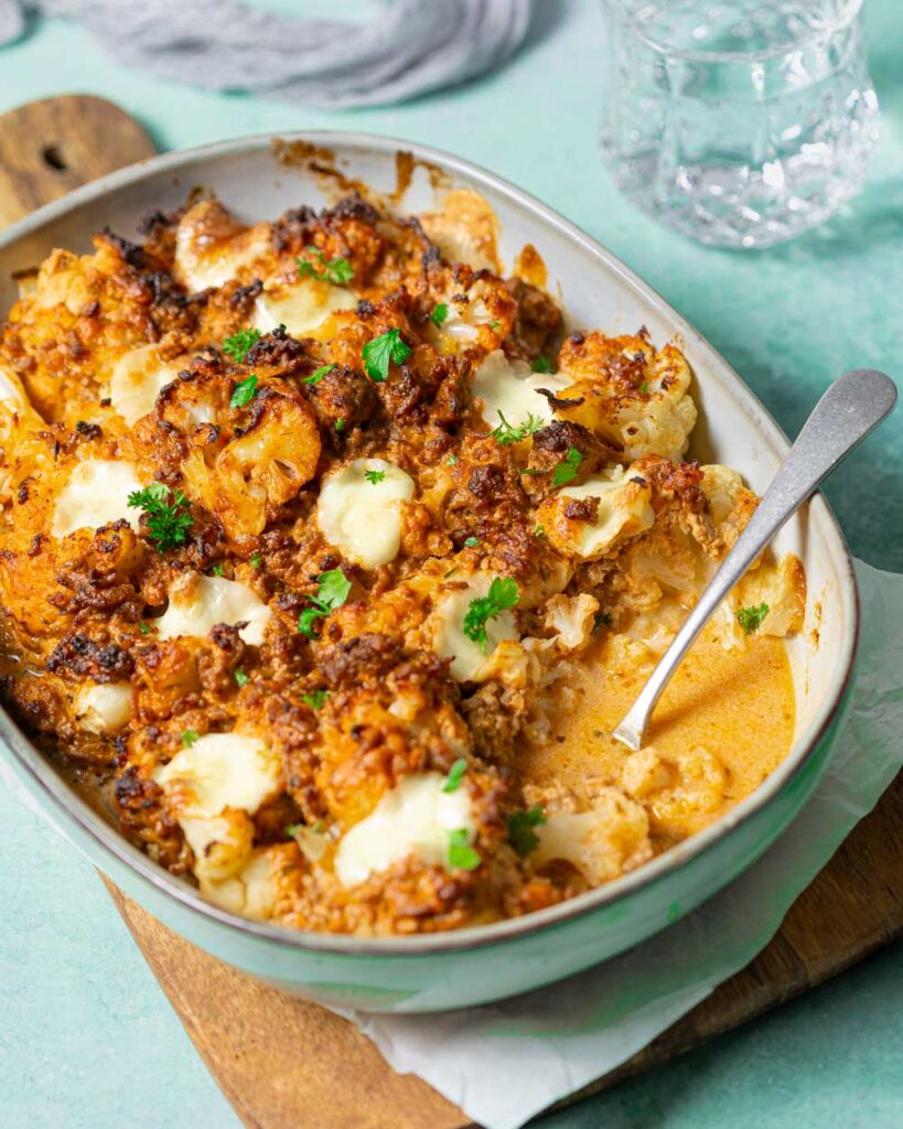 Keto Blumenkohl-Hack-Auflauf