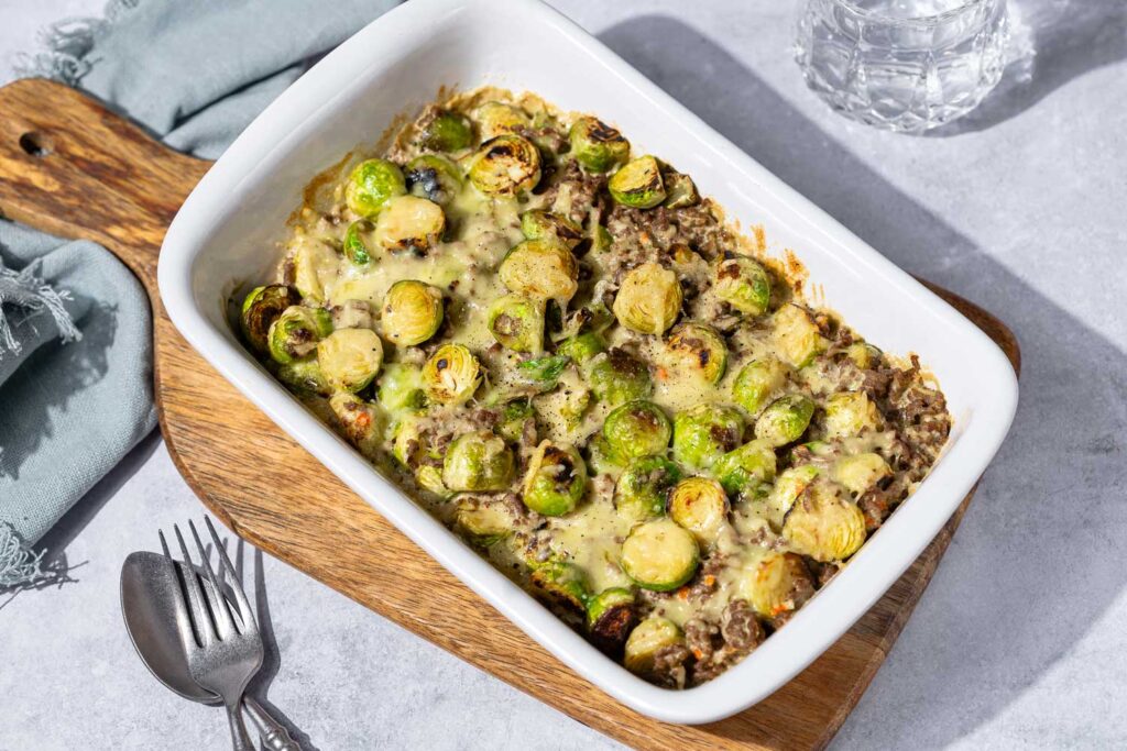 Low Carb Rosenkohl-Hack-Auflauf