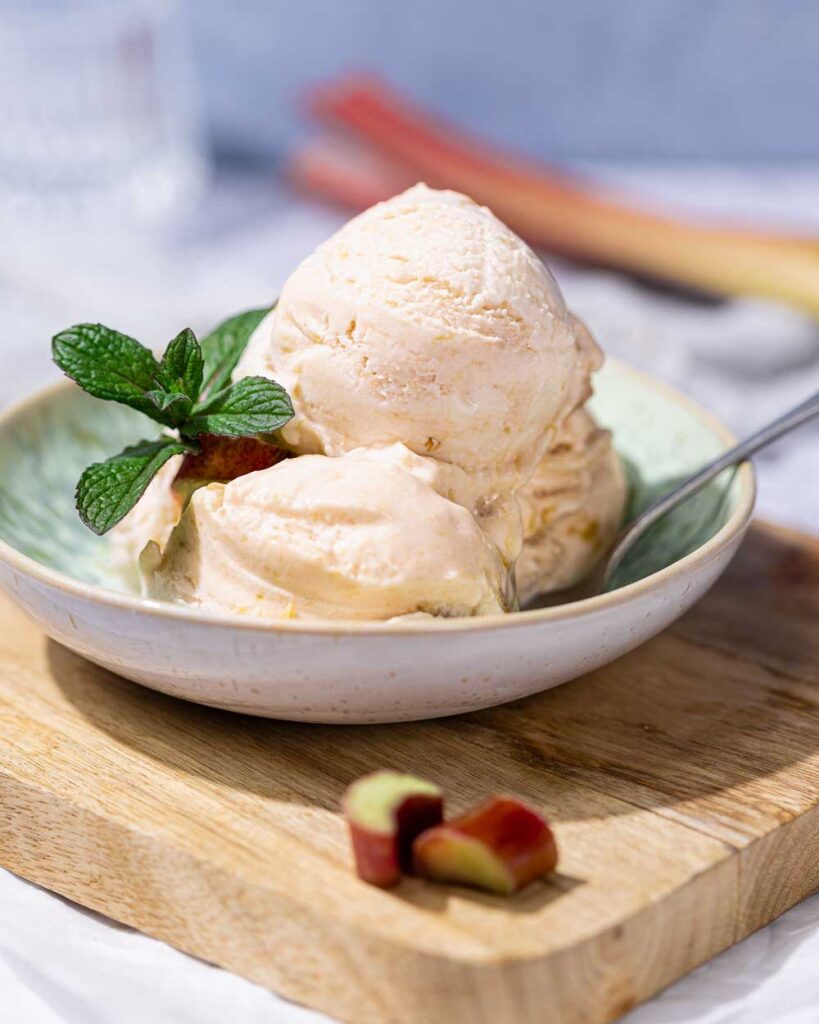 Proteinreiches Rhabarber-Eis