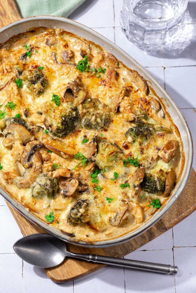 Keto Hähnchen-Pilz-Auflauf
